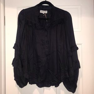 Apiece Apart BRAVISSIMA RUFFLE SLEEVE BLOUSE
